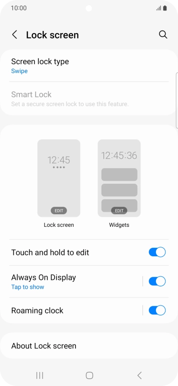 Press Screen lock type.