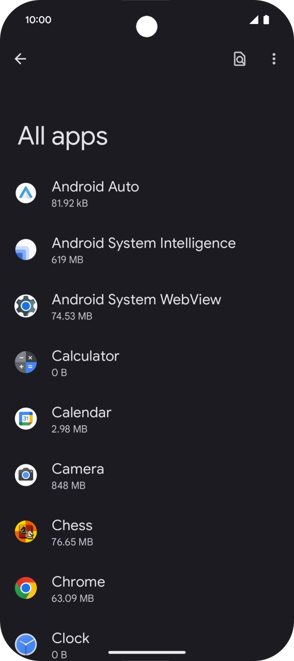 Press the required app.