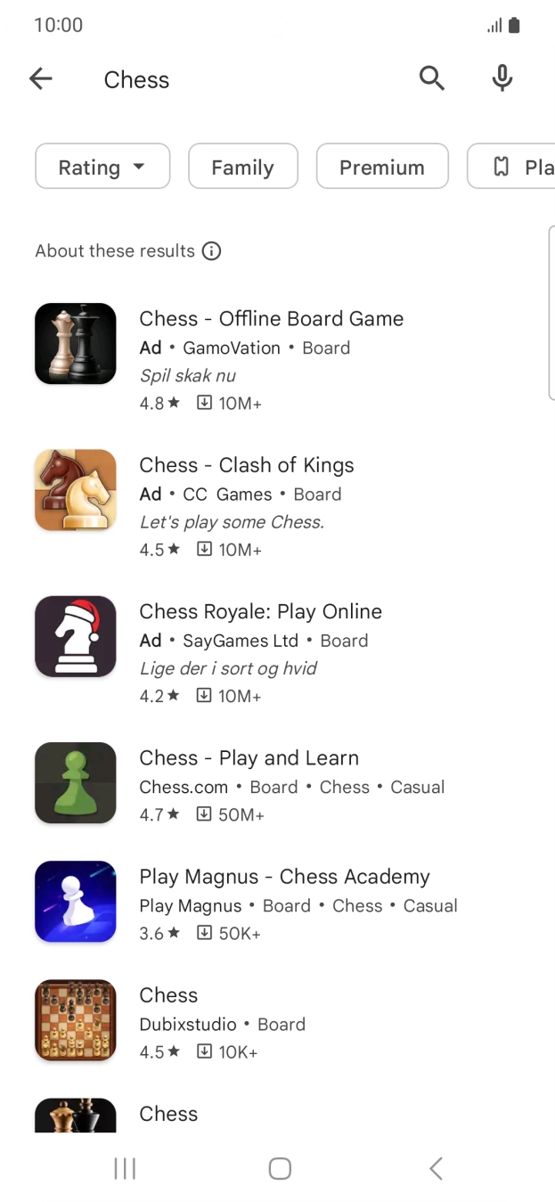 Press the required app. Press the required app.