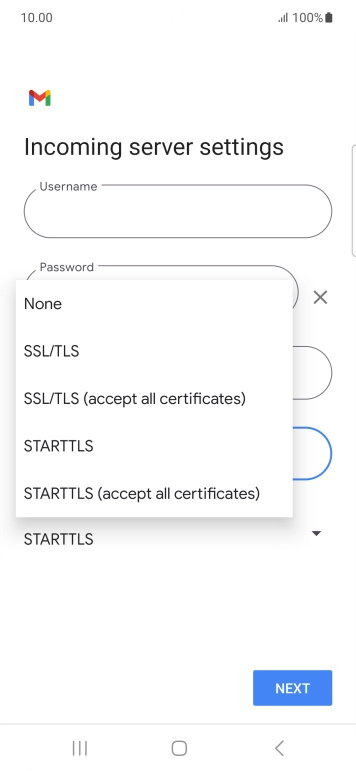 Press SSL/TLS.