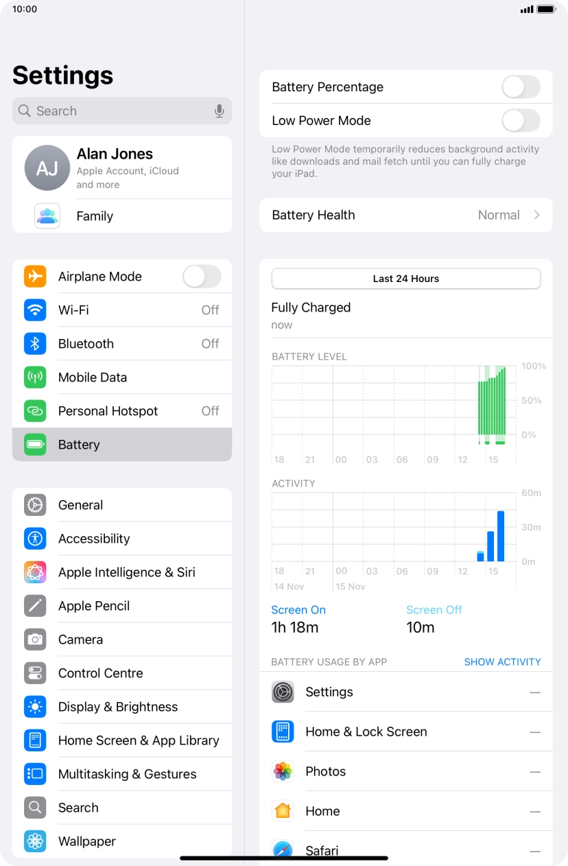 Press the indicator next to 