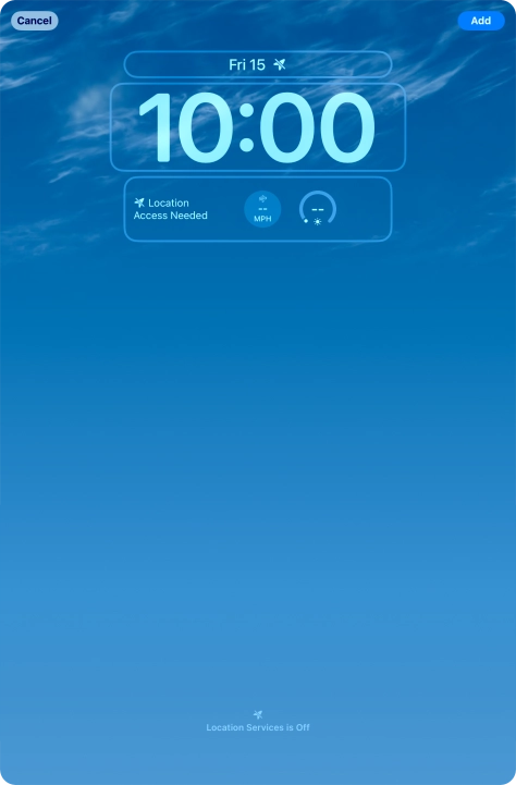To customise the way the lock screen date is displayed, press the date widget and follow the instructions on the screen to select the required widget display mode.