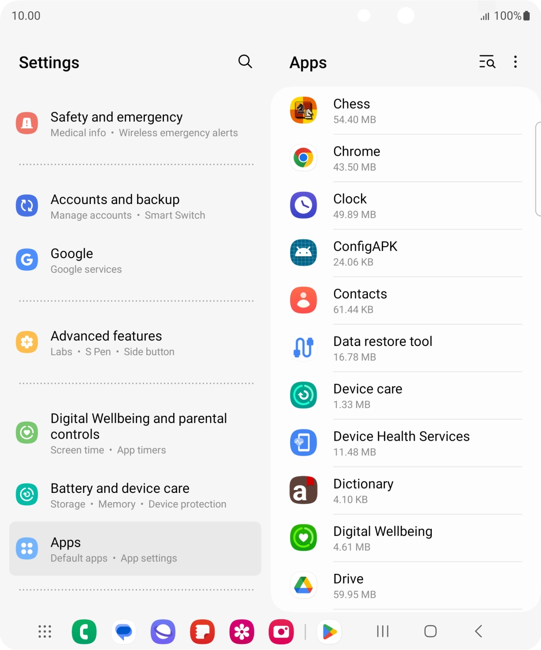 Press the required app.