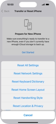 Press Reset All Settings.