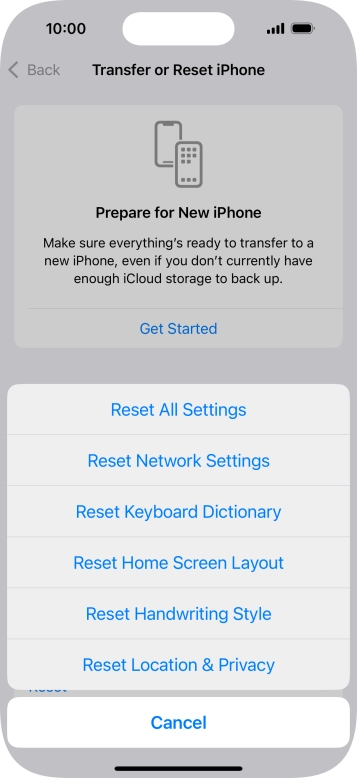 Press Reset All Settings.
