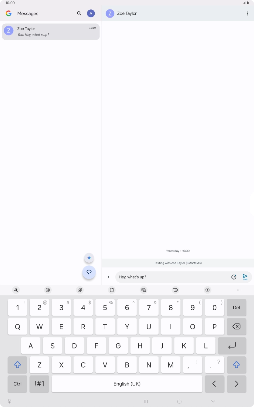 Create a new message and write the required text. Create a new message and write the required text.