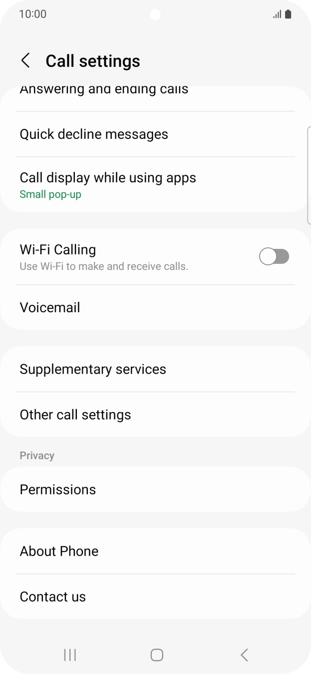 Press Supplementary services.