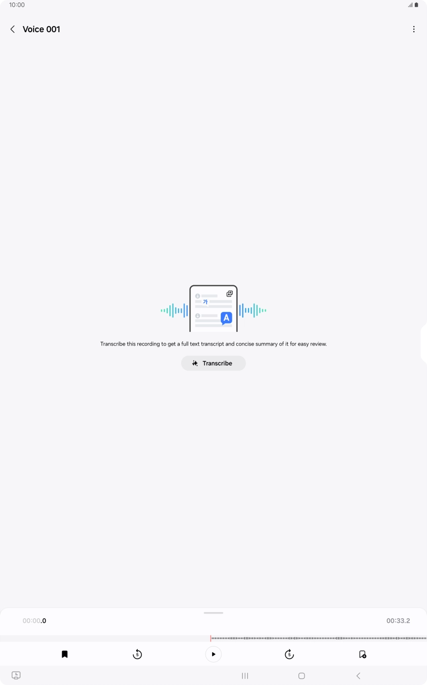 Press Transcribe. Press Transcribe.
