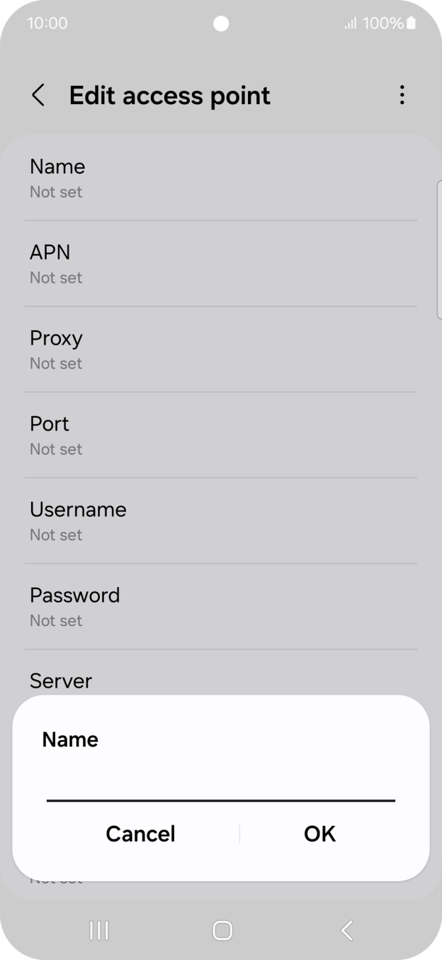 Key in Telstra Internet and press OK. Key in Telstra Internet and press OK.