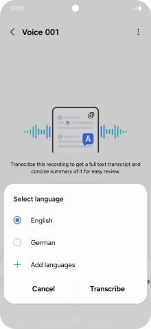 Press the recorded language.