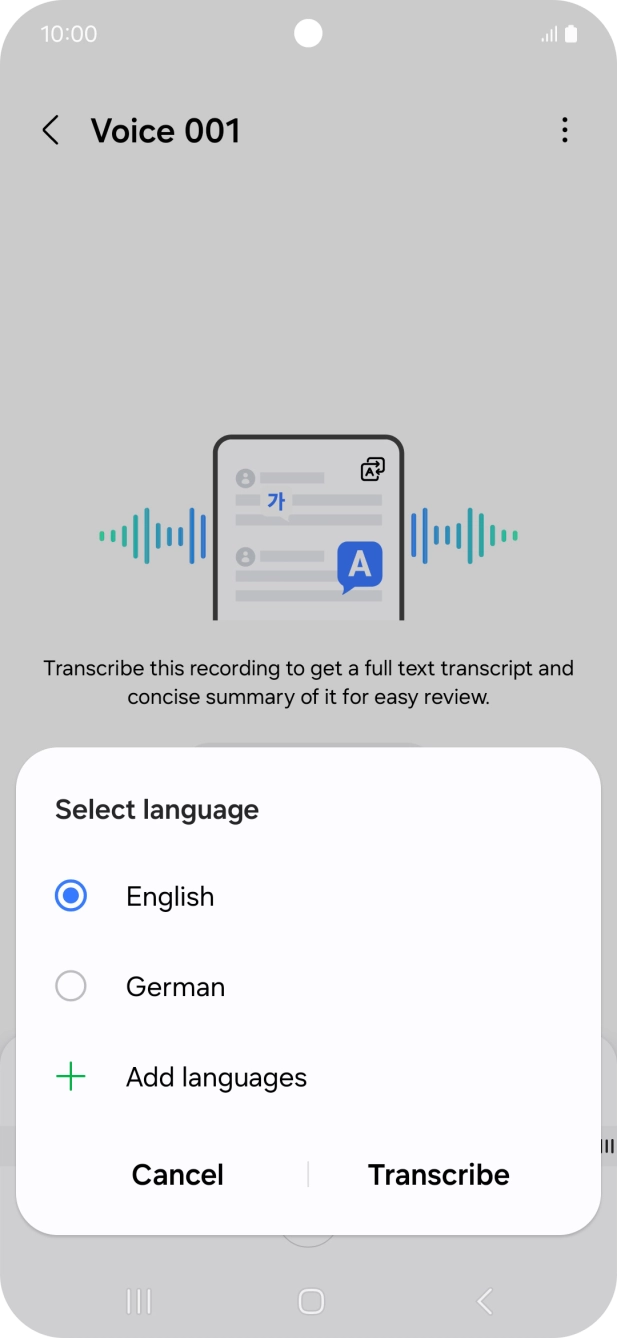 Press the recorded language. Press the recorded language.