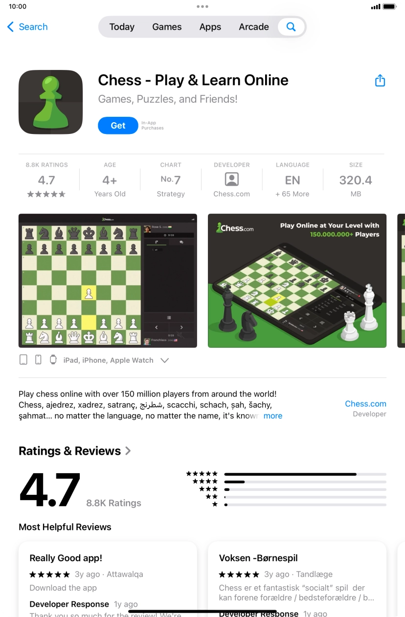 Press Get and follow the instructions on the screen to install the app.