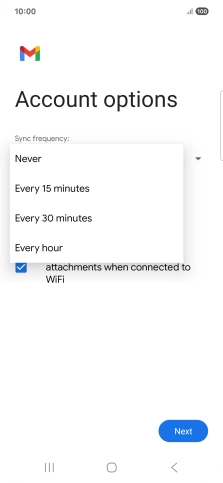 Press the required setting.