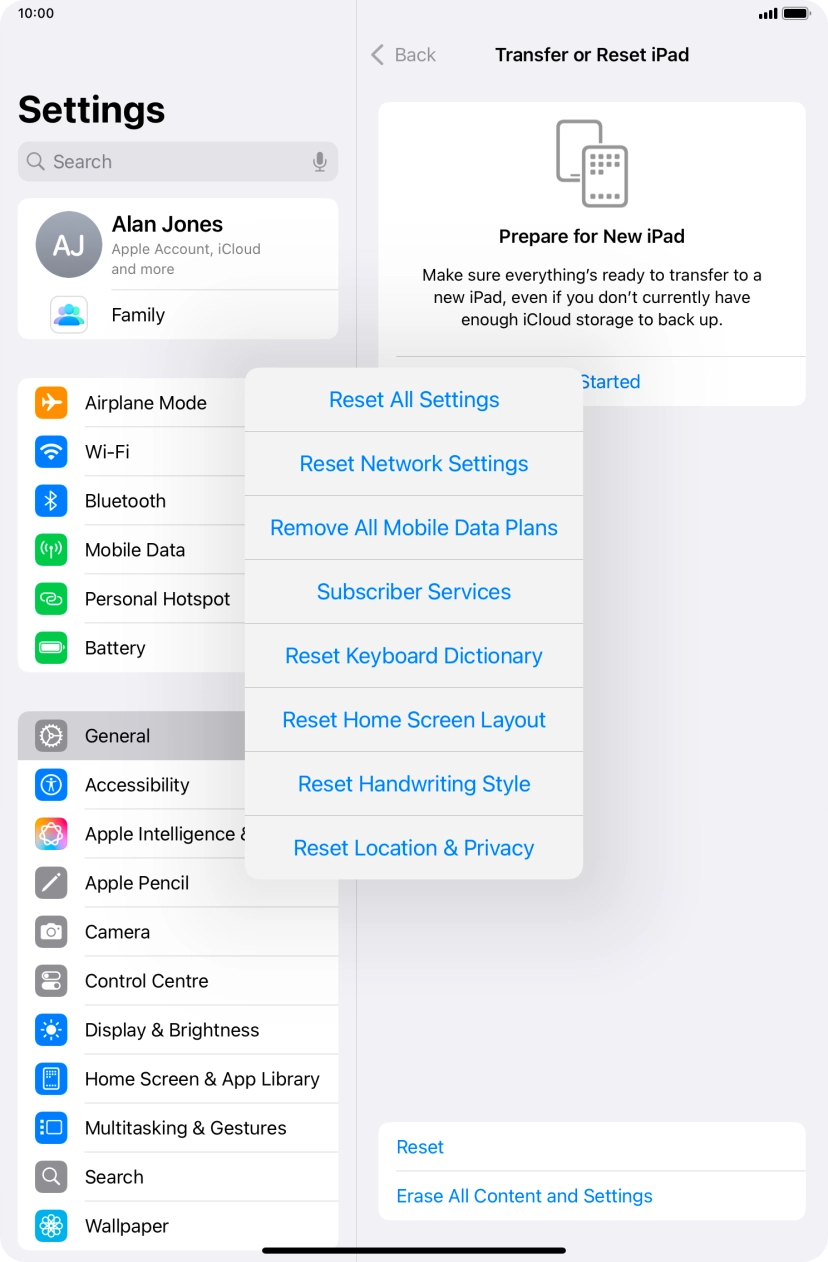 Press Reset All Settings.