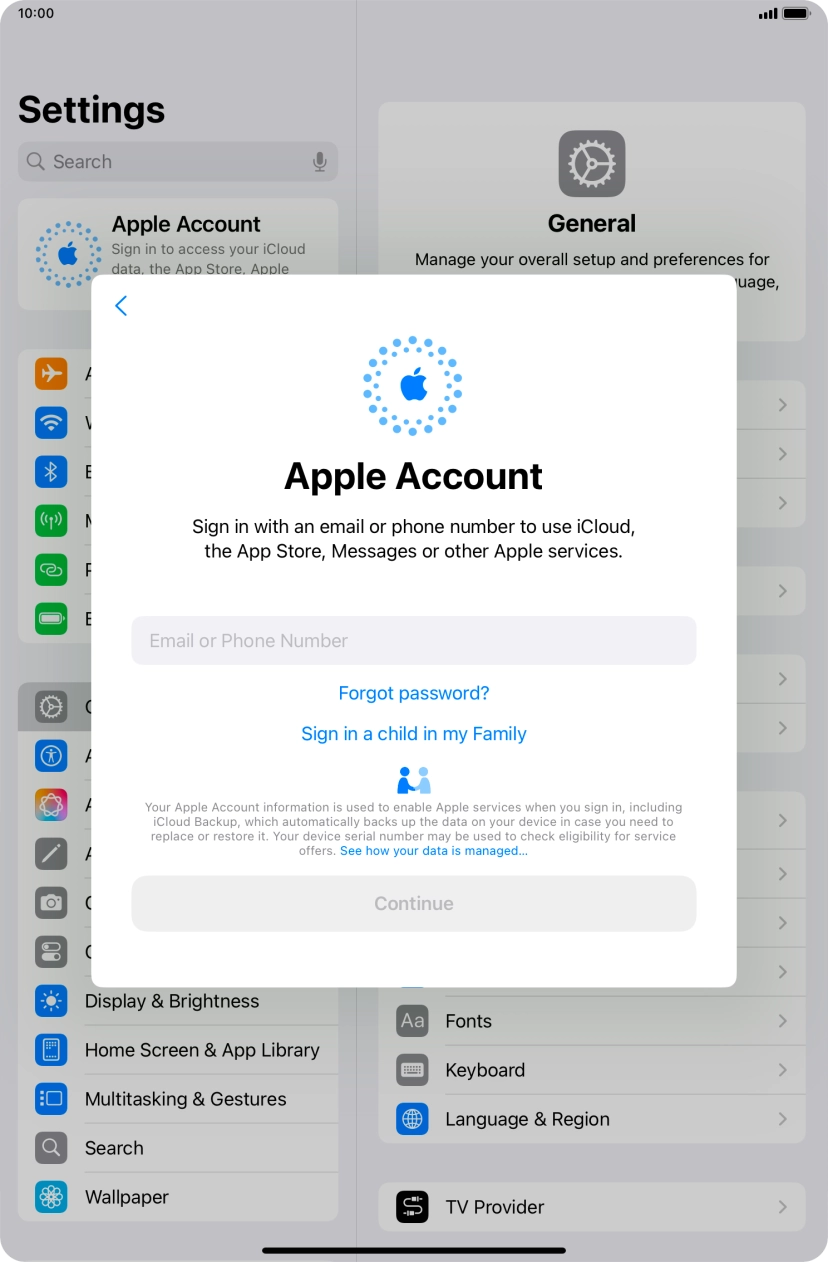 Press Email or Phone Number and key in the username for your Apple ID.