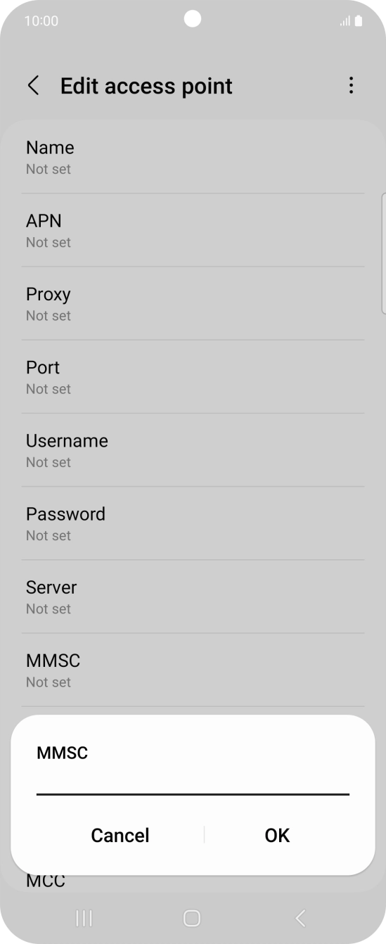 Key in http://mmsc.telstra.com:8002 and press OK.