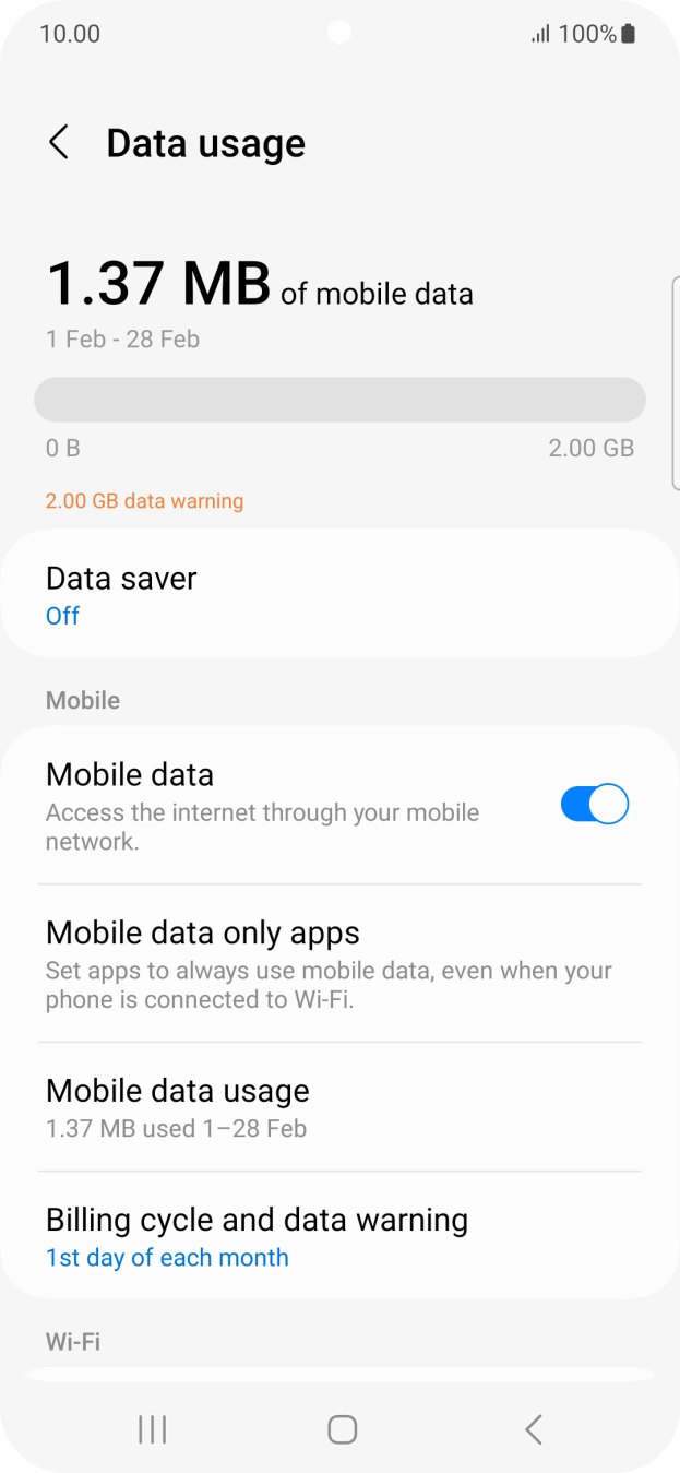 The total data usage is displayed.