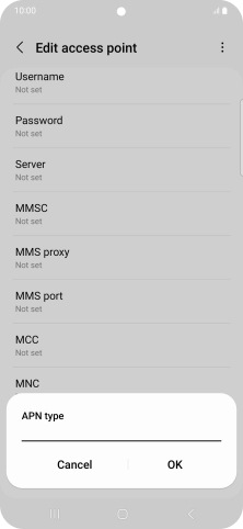 Key in default and press OK.