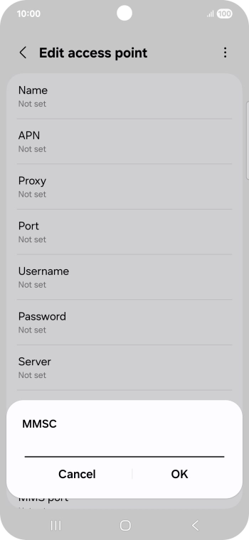 Key in http://mmsc.telstra.com:8002 and press OK.