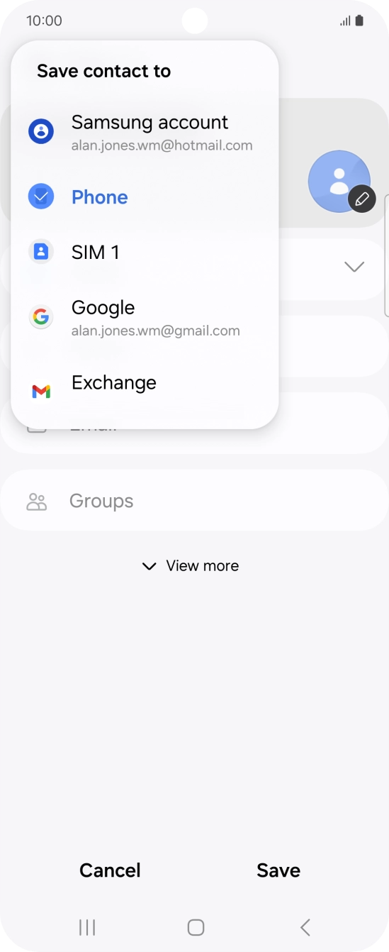 Press the required Google account. Press the required Google account.