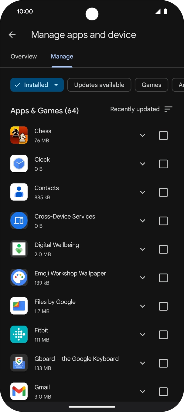 Press the required app.