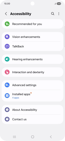 Press Vision enhancements and follow the instructions on the screen to select the required settings.
