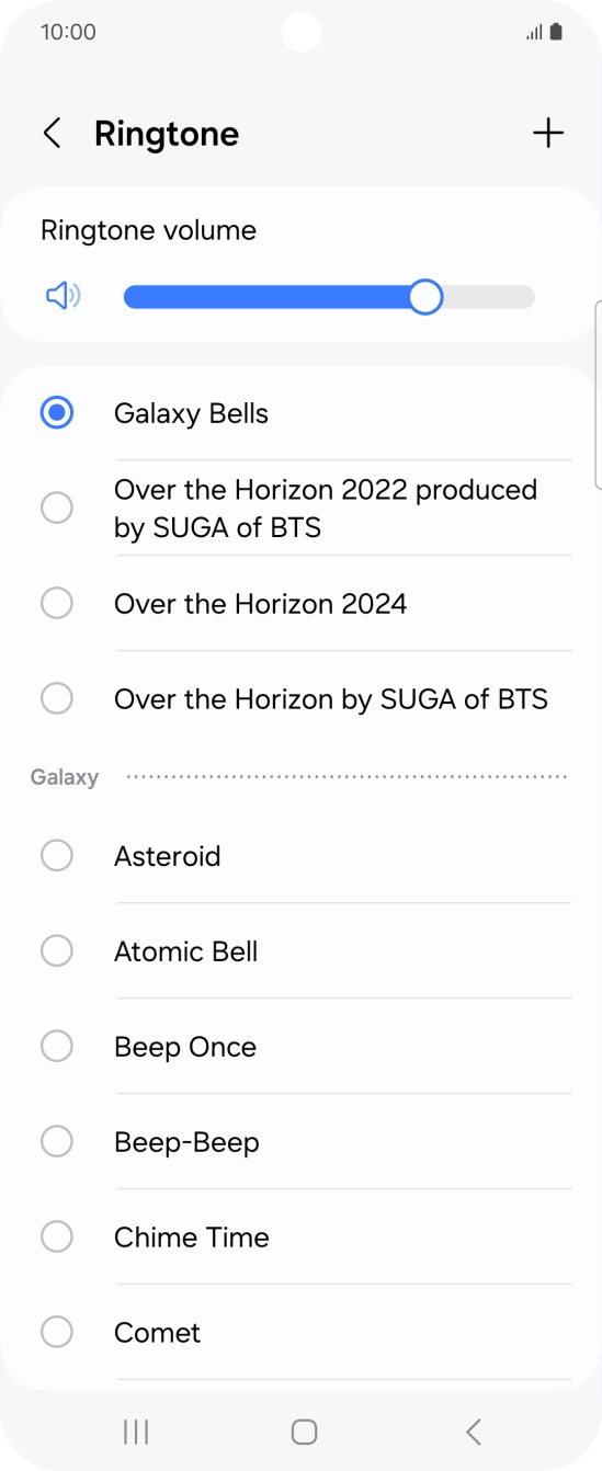 Press the different ring tones to hear them.