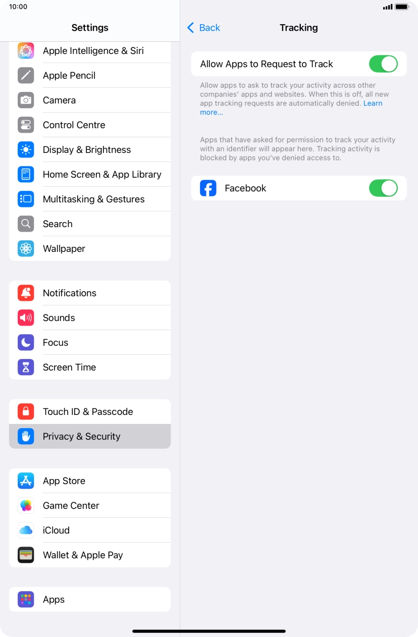 Press the indicator next to 
