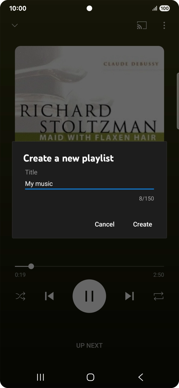 Key in a name for the playlist and press Create.
