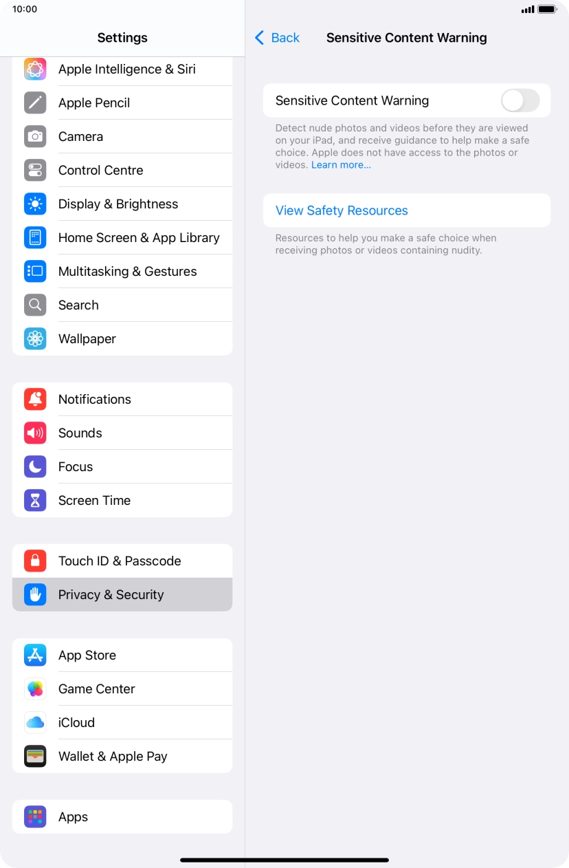 Press the indicator next to 