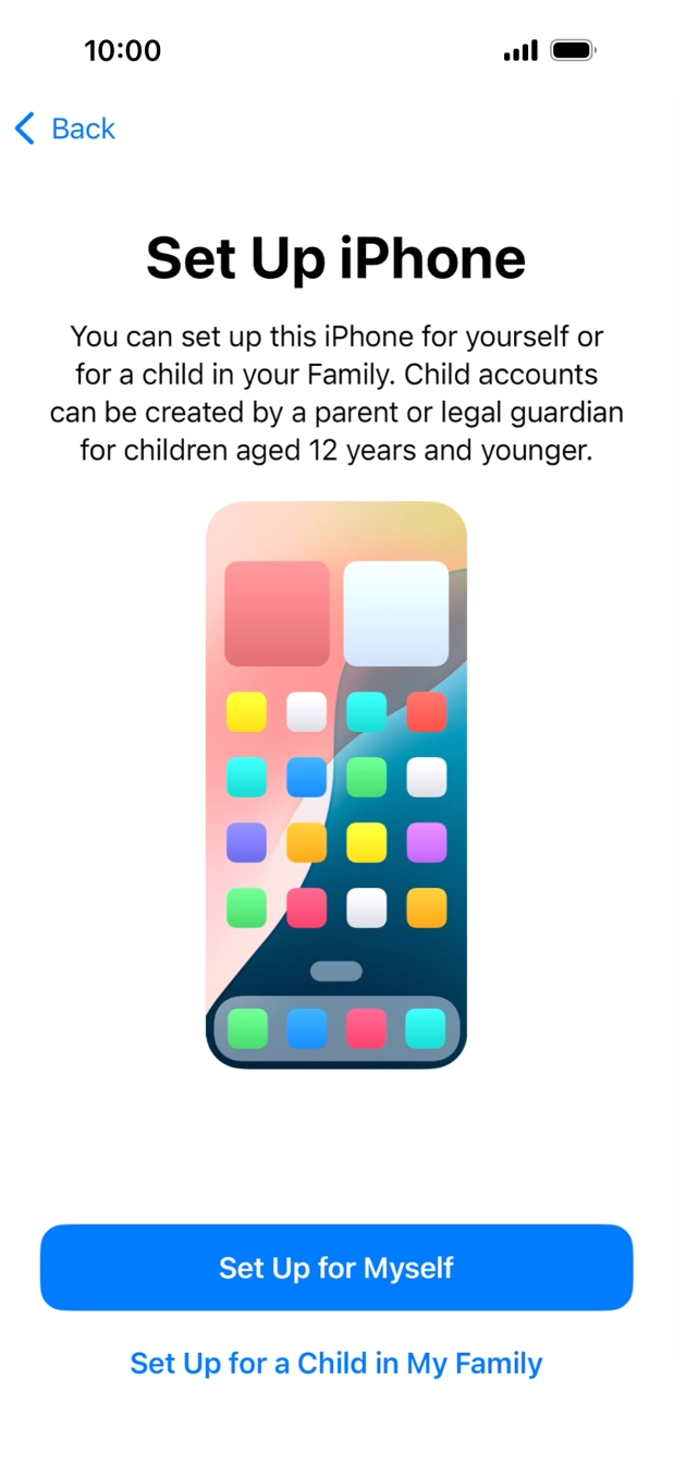 Press Set Up for Myself.