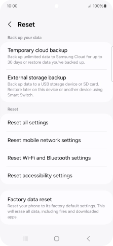 Press Factory data reset.