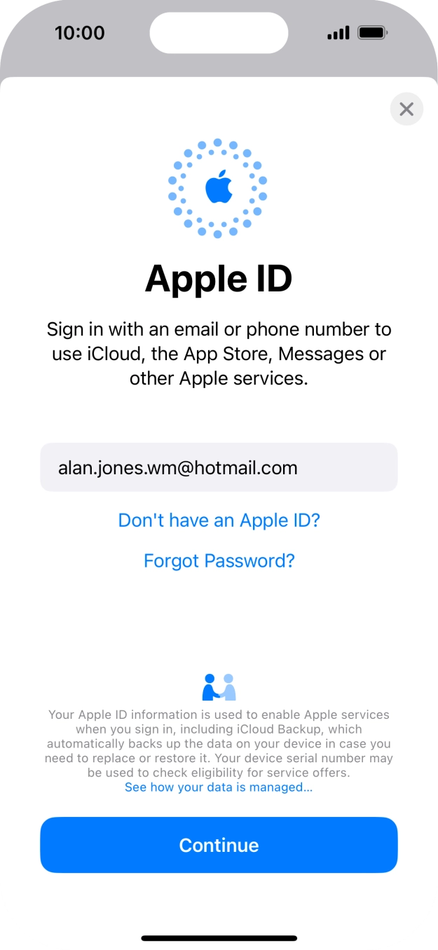 Press Continue. Press Continue.