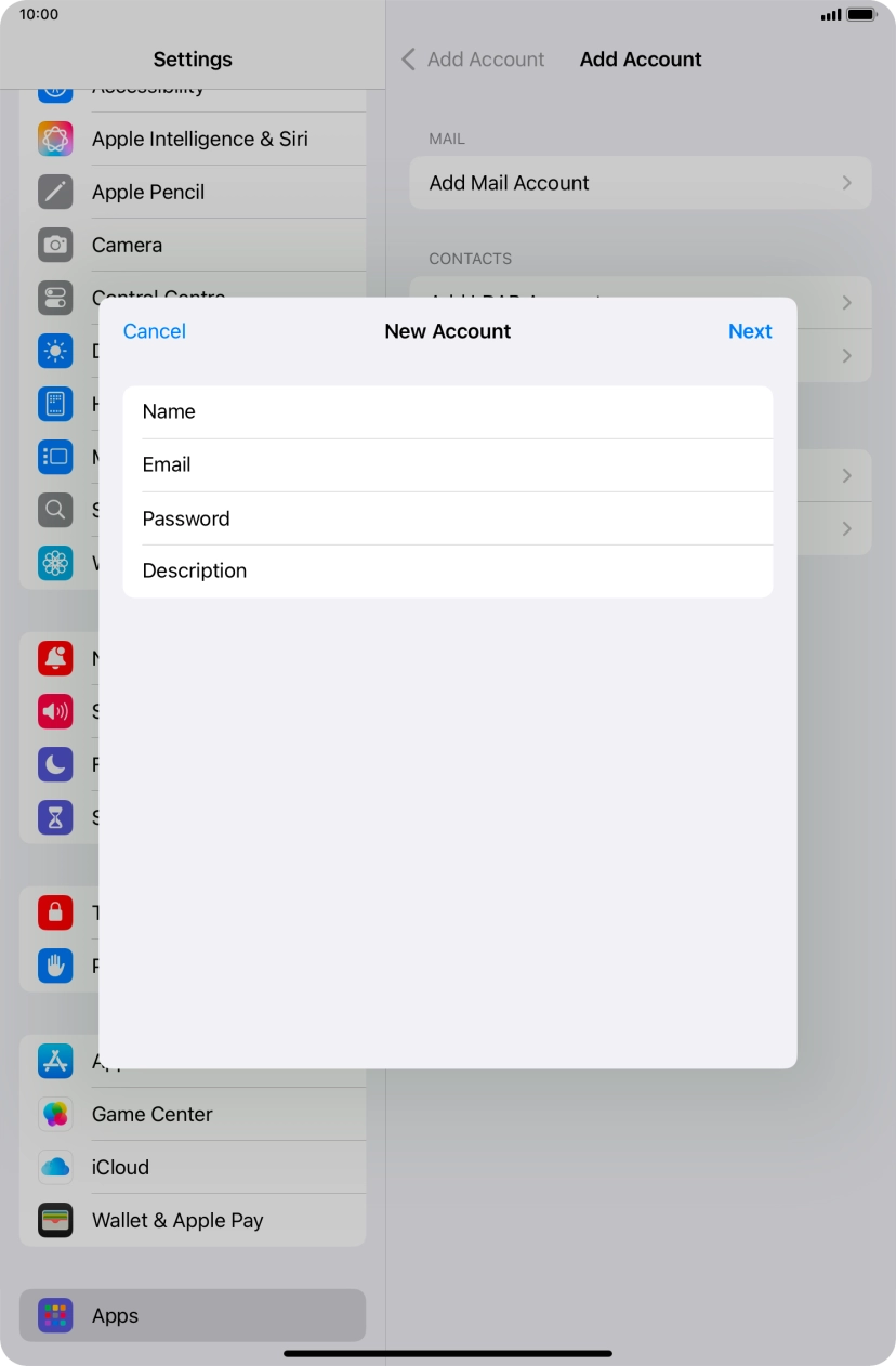 Press Description and key in the required name.