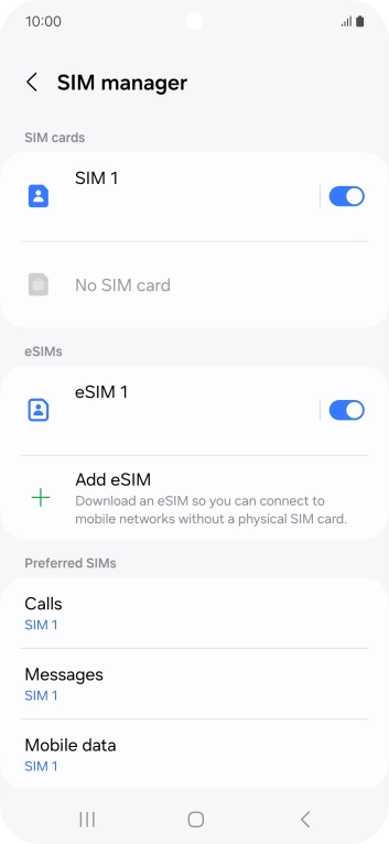 Press Mobile data.