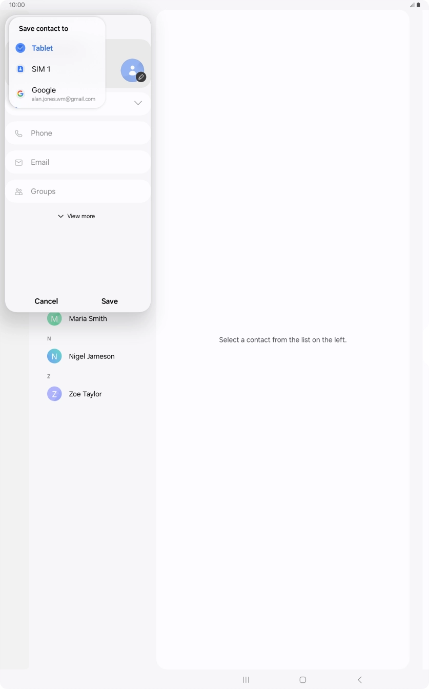Press the required Google account.