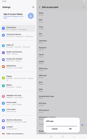 Key in default and press OK.