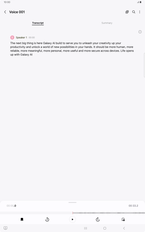 To view a summary of the text, press Summary.