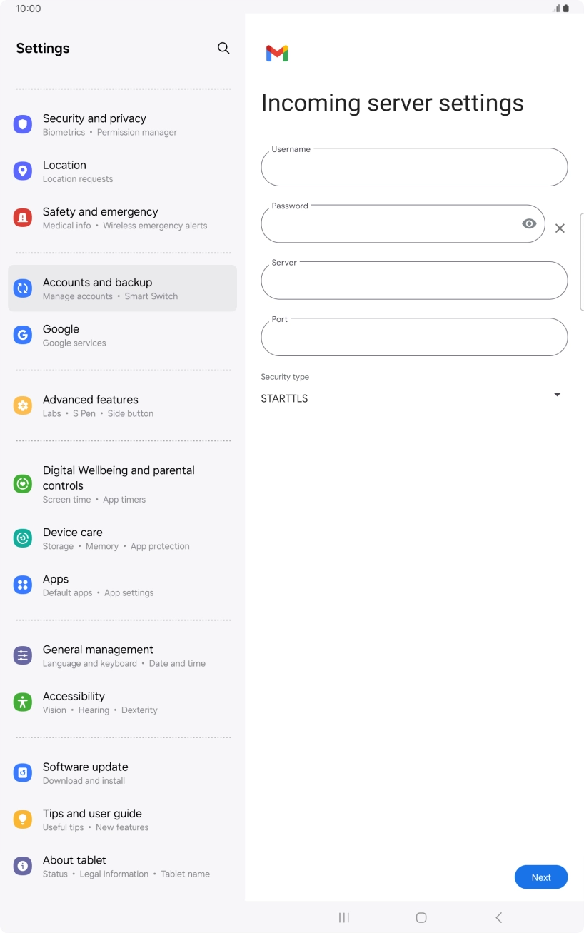 Press the field below 