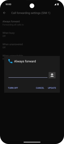 Press TURN OFF.