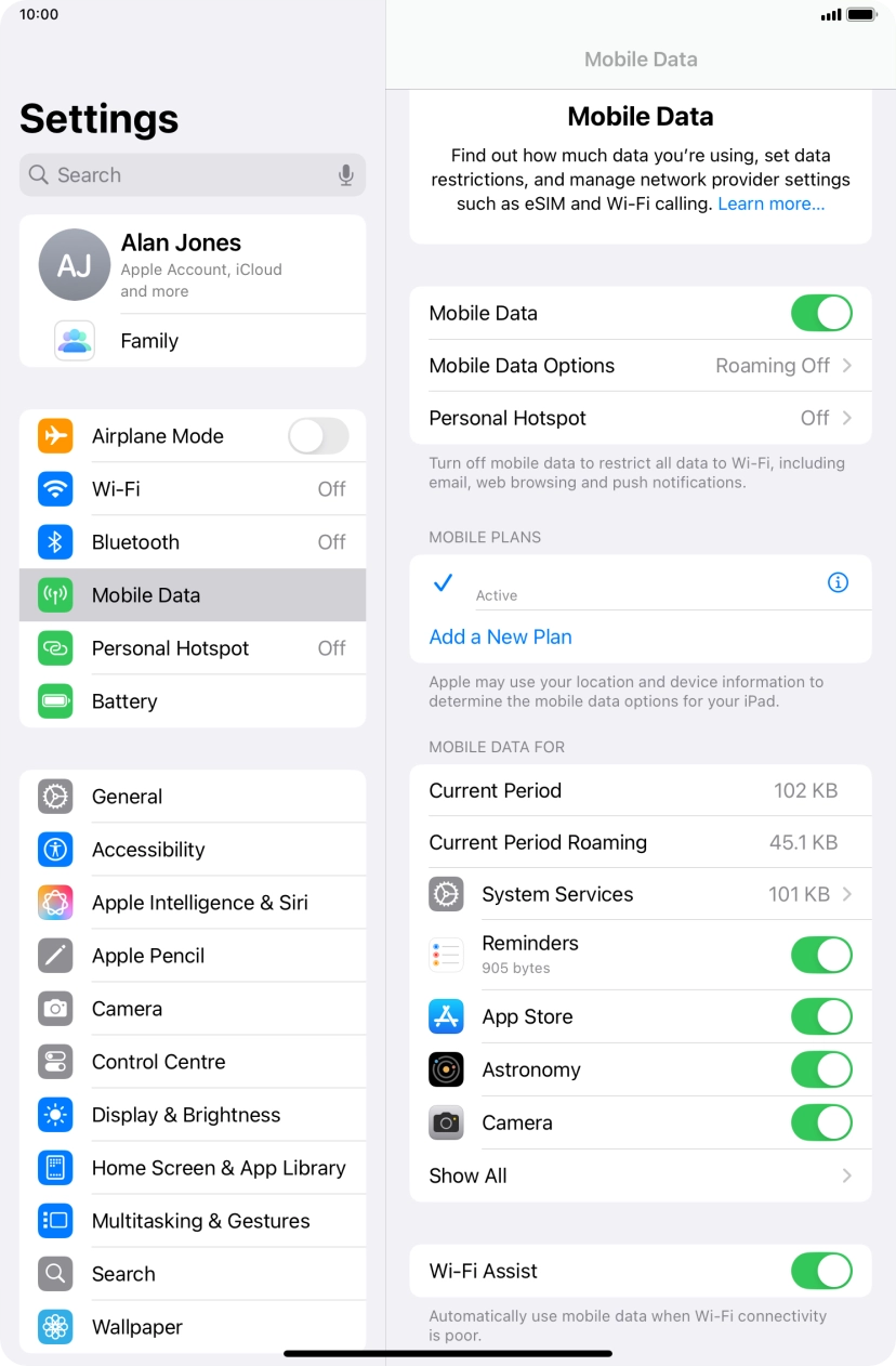 The total data usage is displayed next to Current Period.
