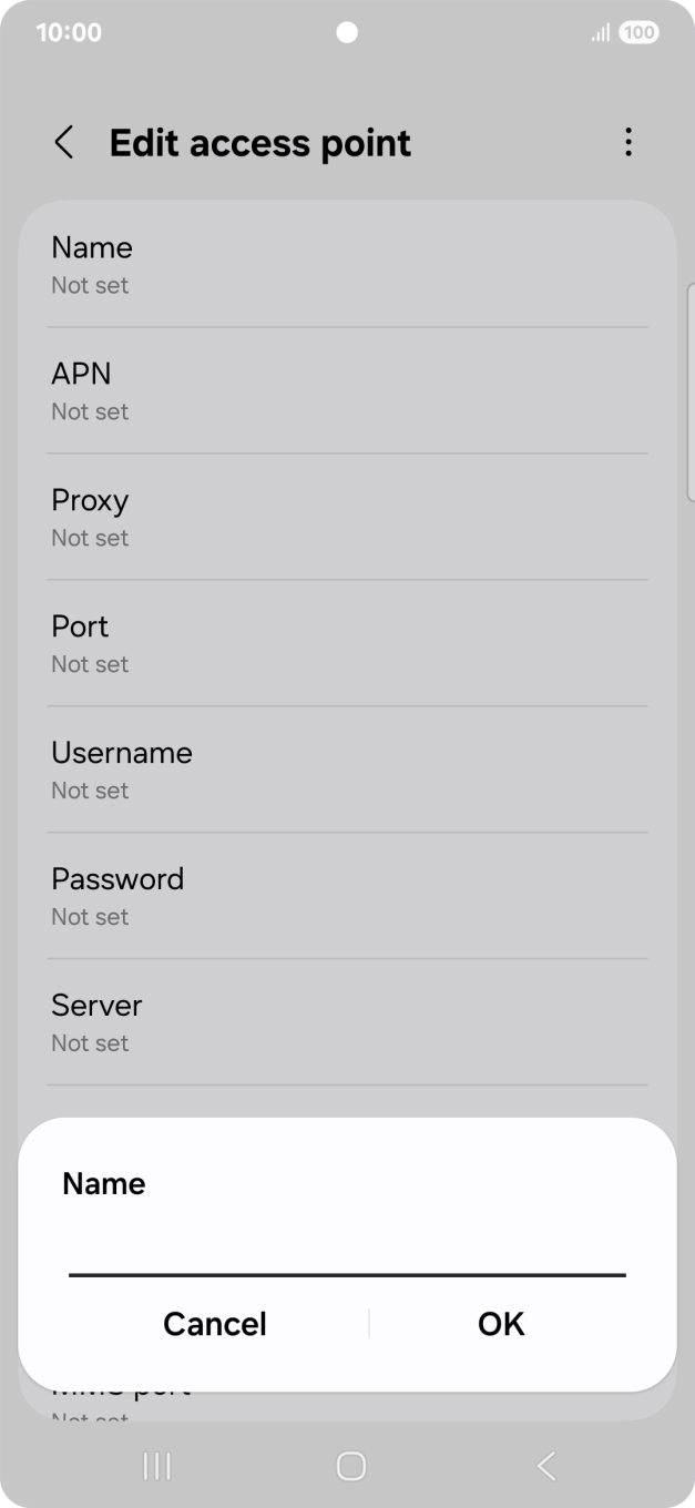 Key in Telstra Internet and press OK.