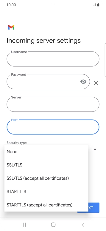 Press SSL/TLS.