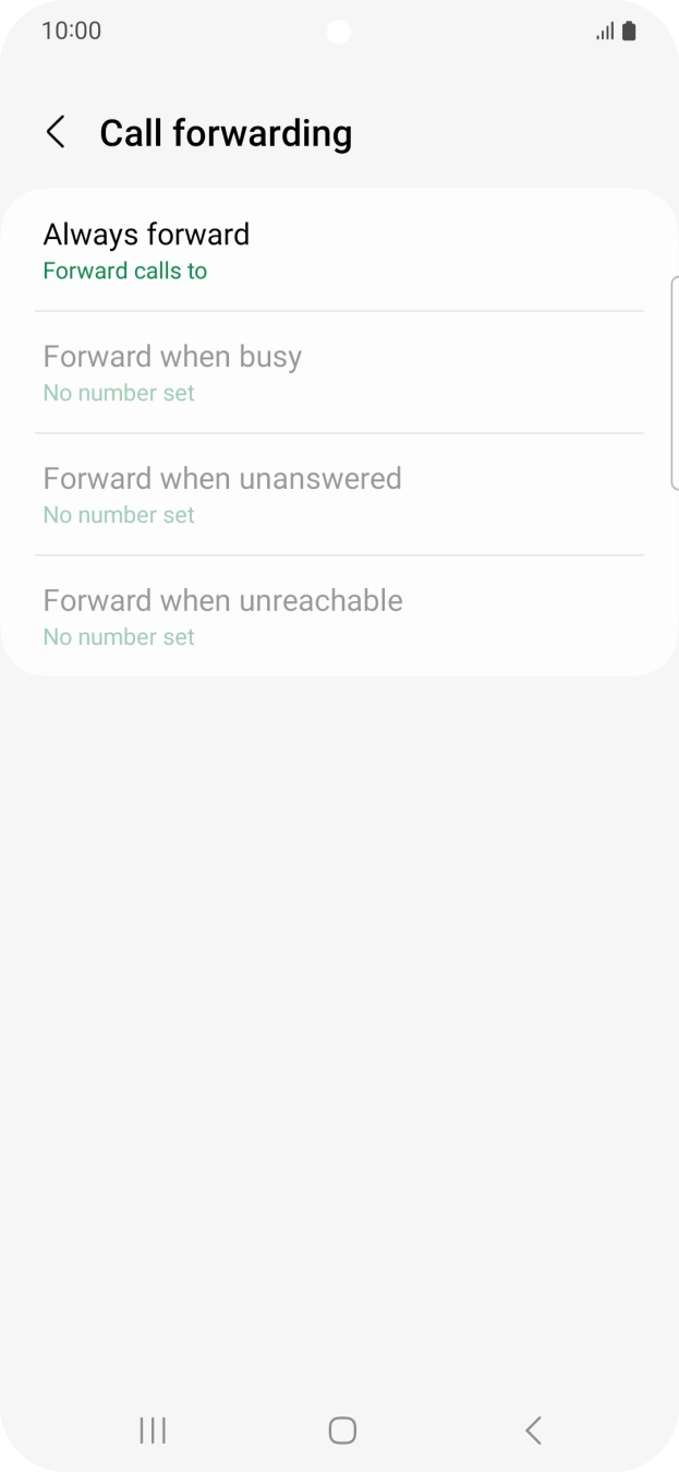 Press the required divert type.