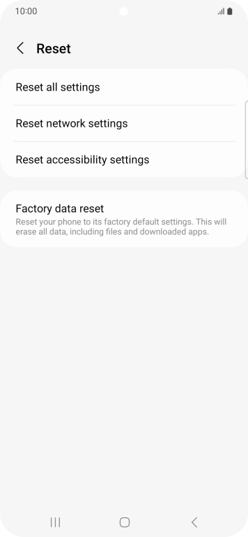 Press Factory data reset.