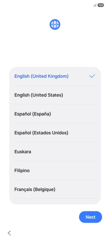 Press the required language.