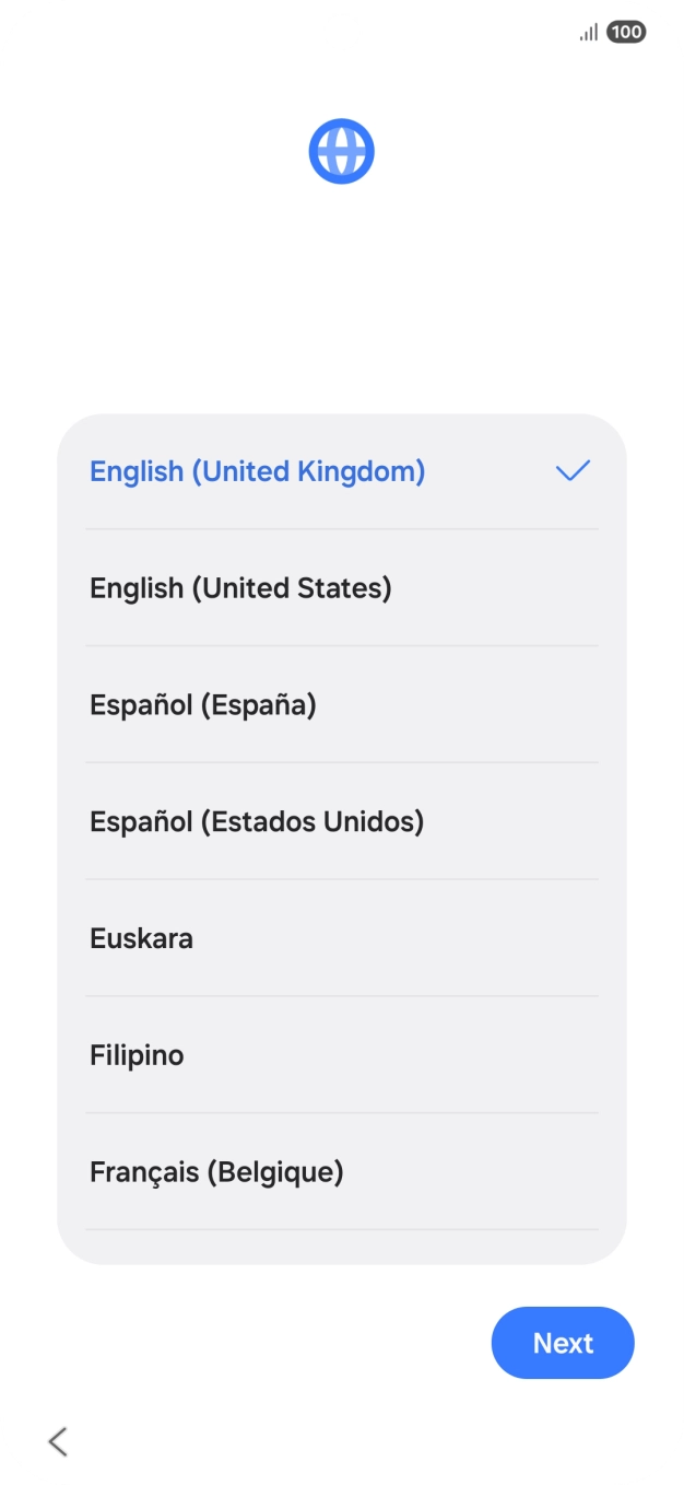 Press the required language. Press the required language.