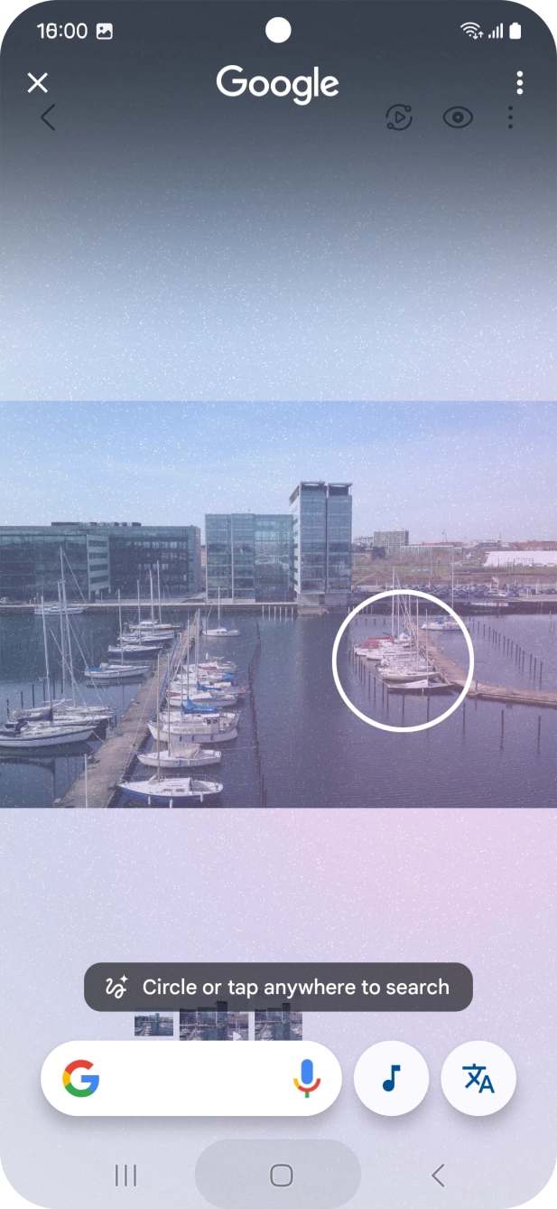 Draw a circle around the required object on the picture and wait for the search results. Draw a circle around the required object on the picture and wait for the search results.