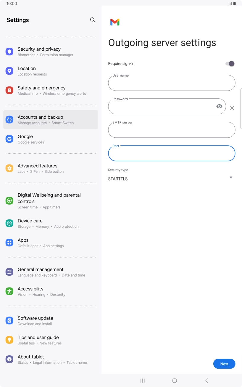 Press the drop down list below 