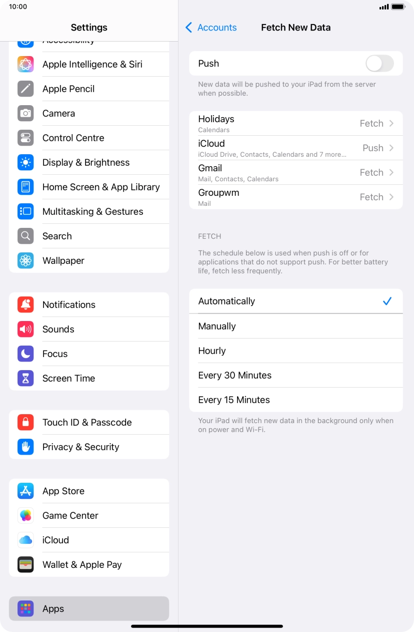 If you turn off the function, press the required setting.